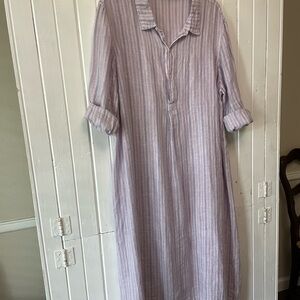 CP Shades Pink and Blue Buttoned Maxi Dress